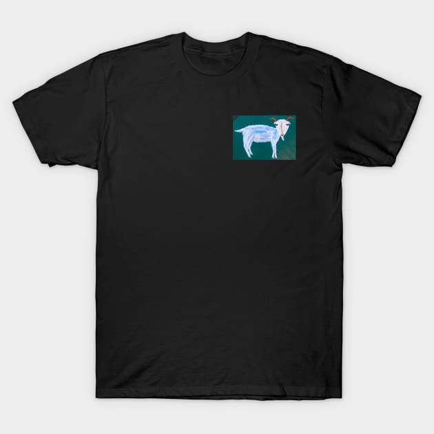 Space goats front breast only T-Shirt by Painted Goats